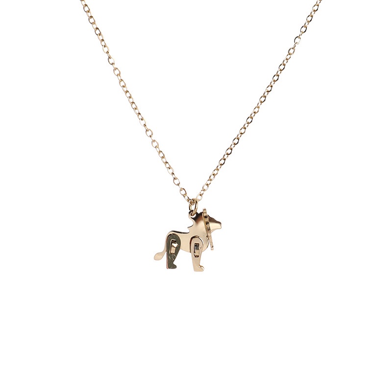 Kalung liontin singa titanium anti karat