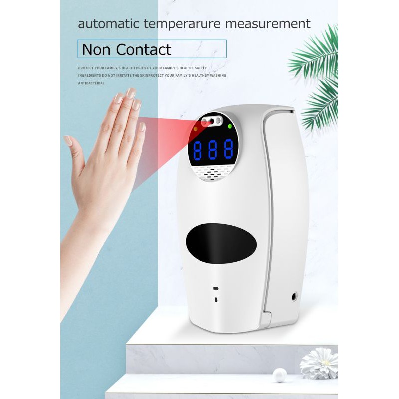 PORTABLE THERMOMETER INFRARED TEMBAK ALAT UKUR SUHU TUBUH DENGAN DISPENSER HAND SANITIZER OTOMATIS
