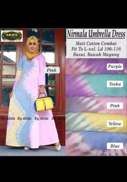 BISA PILIH WARNA Nirmala gamis  kaos  pelangi tiedye batik 