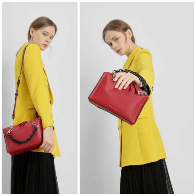 Tas Wanita Charles and Keith CHUNKY RED /BLACK