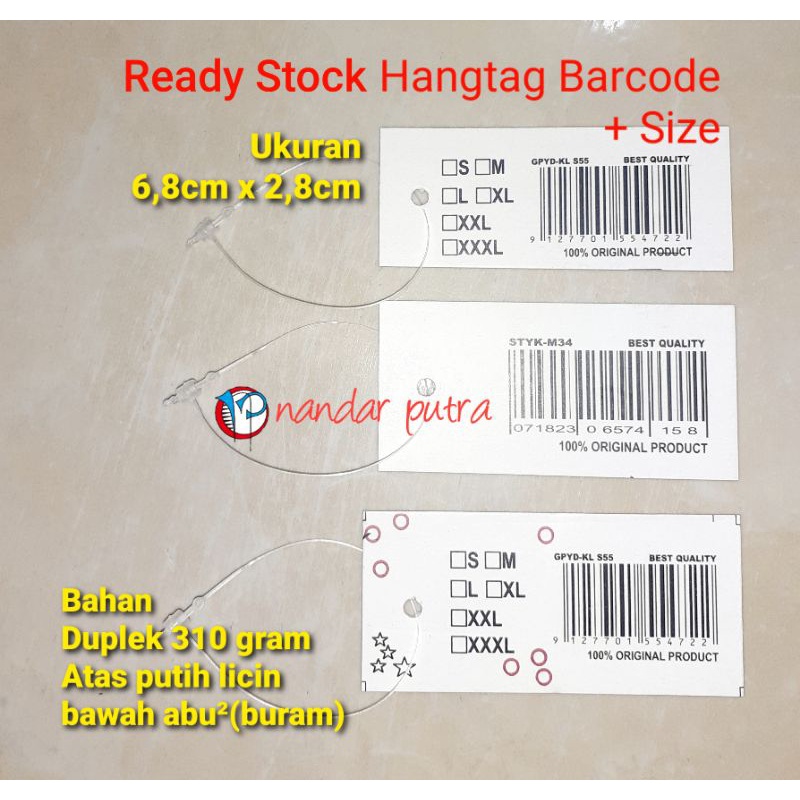 

(100pcs) Hangtag Size/Barcode Kecil