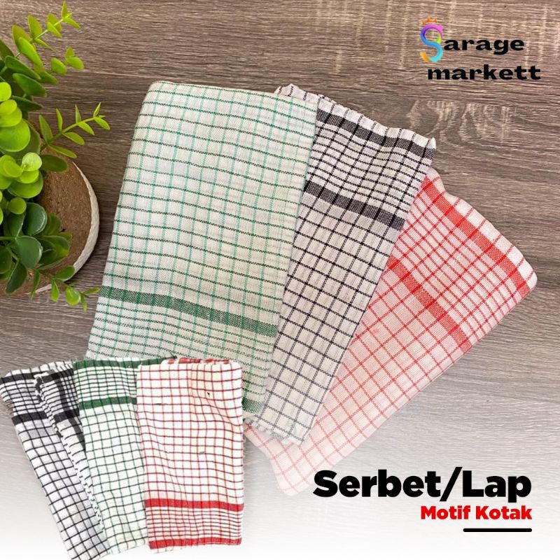 LAP TANGAN SERBET ISI 12PCS 1LUSIN GROSIR MURAH LAP MEJA MAKAN