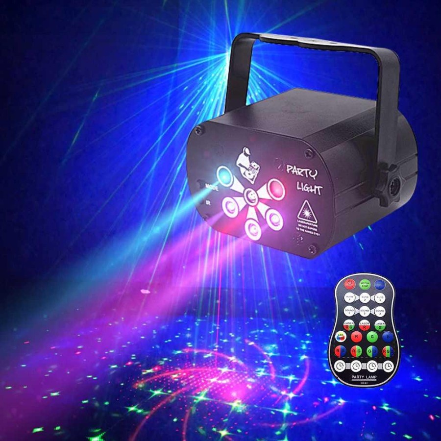 Proyektor Laser LED Lampu Disco DJ Party Lights 120 Patterns - M-RGB-62 - Black