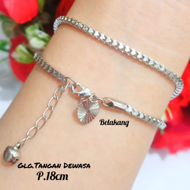 Set Gelang Milano kaca&amp;Cincin Permata Gold&amp;Silver logam emas *tidak karat*