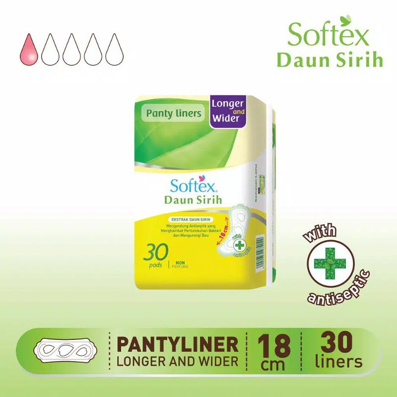 Softex Daun Sirih /Panti Liners Softex Daun Sirih 30 Sheets