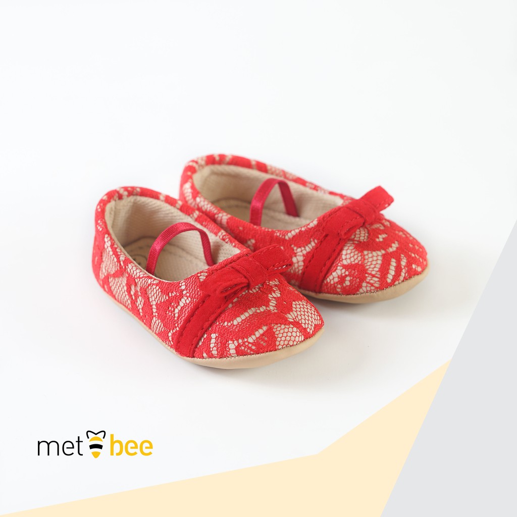 Metbee Prewalker Shoes | Sepatu Bayi - Lee Lace Red