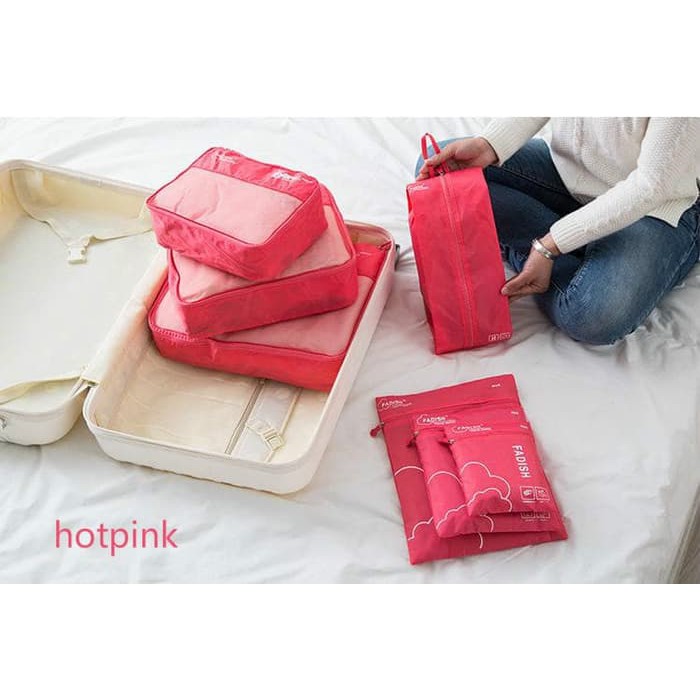 B671 Travel Bag Fadish Organizer 7 In 1 Set Isi 7 Tas Fungsi Berbeda