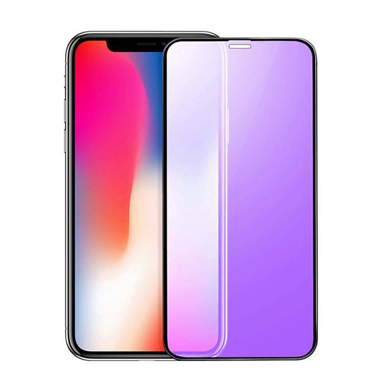 Purple Light Tempered Glass For iPhone 11 12 Pro Max Mini Protective Glass for iPhone 7 8 Plus X XS Max XR SE 2020 Full Screen Protector