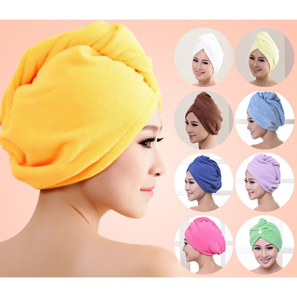 Hair Wrap Towel Handuk Pembungkus Rambut Penyerap Air Setelah Keramas