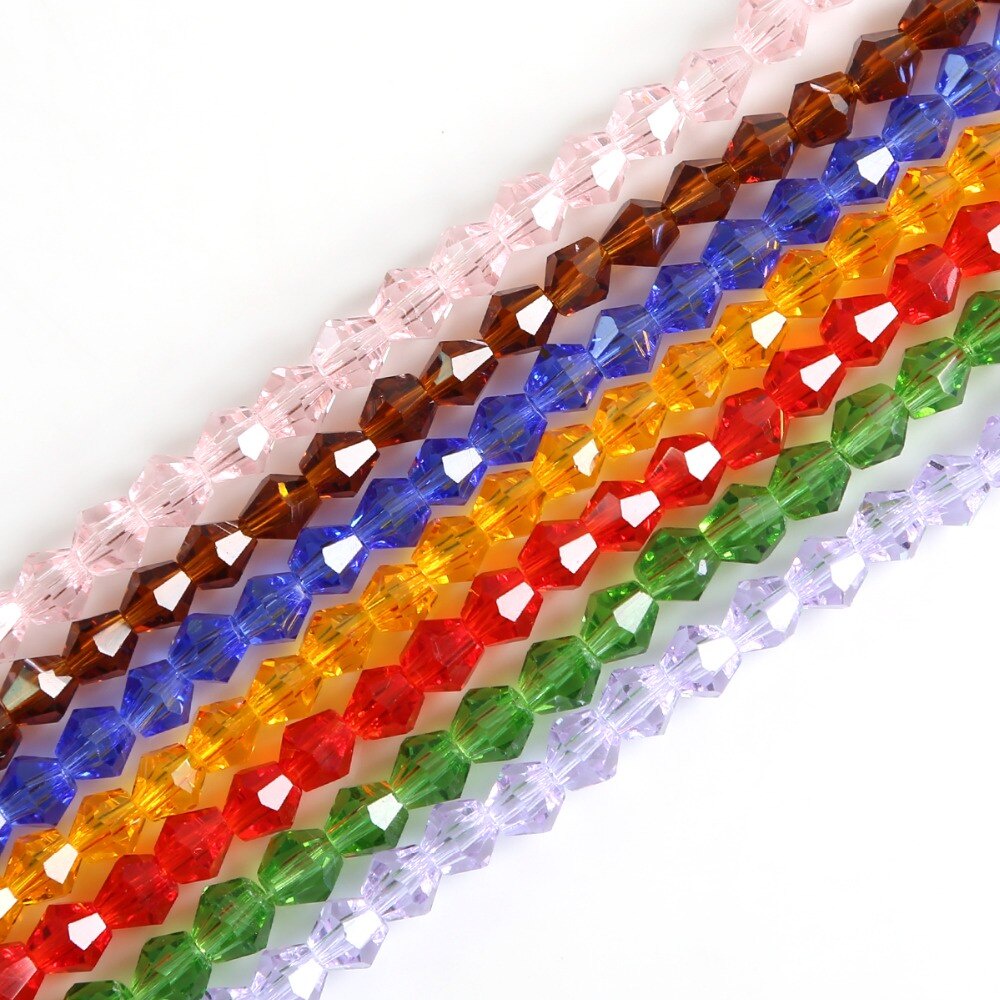 95pcs 4mm Manik-Manik Kristal Warna-Warni DIY Charms Glass Beads Faceted Loose Beads Untuk Membuat Perhiasan Anting Gelang Kalung