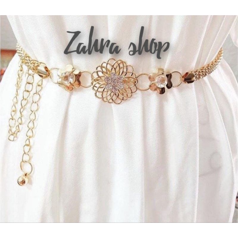 IKAT PINGGANG /GESPER RANTAI WANITA CROUN GOLD MEWAH/BELT DRESS