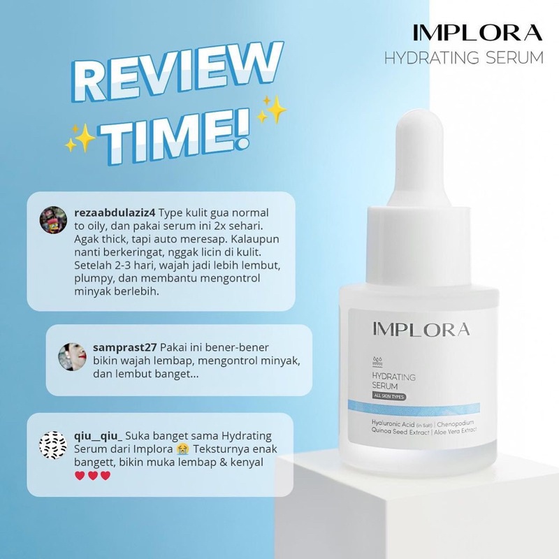 IMPLORA Serum Wajah 20ml BPOM - LUMINOUS BRIGHT| ACNE | PEELING | MIDNIGHT FACE SERUM IMPLORA