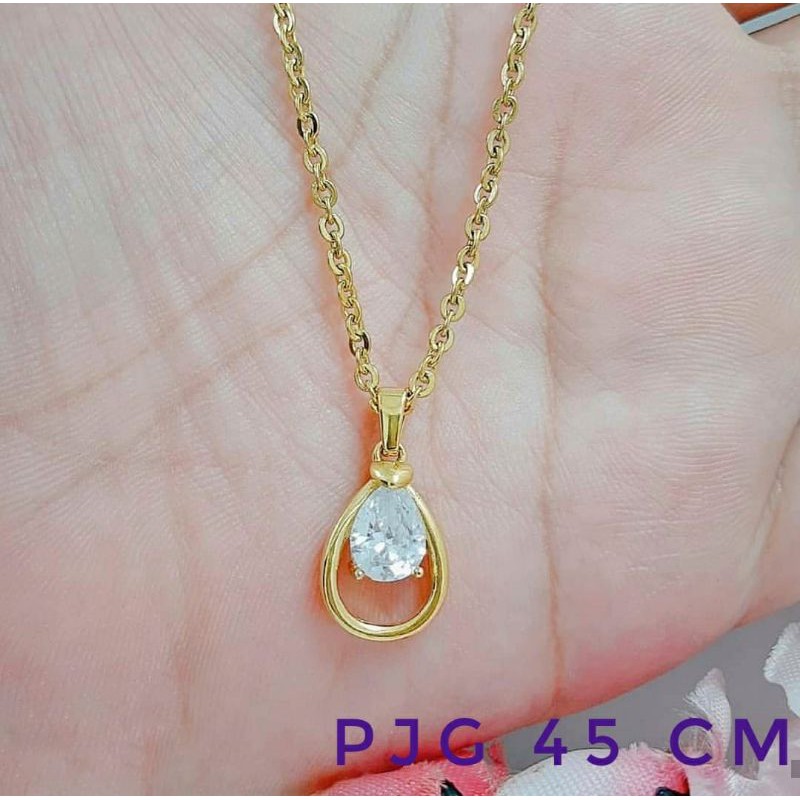 Kalung wanita liontin diamond Titanium asli