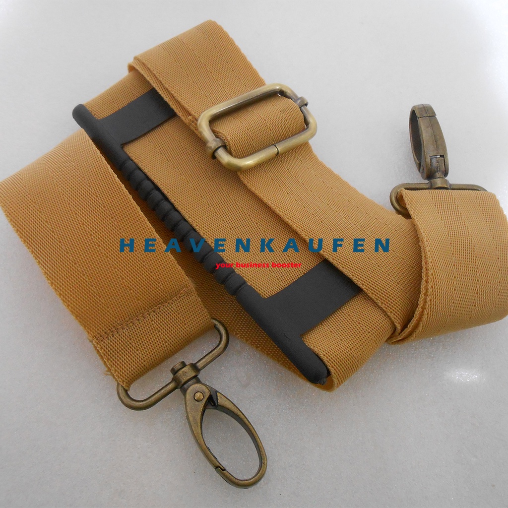 Strap Tas / Tali Selempang Tas Pria Lebar 3,8 cm Warna Khaki Kopi Susu Kait ATG Bakar