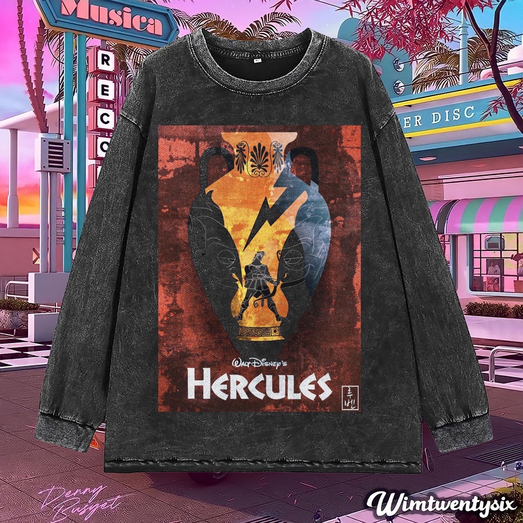 longsleeve | kaos oversize | oversize washing | t-shirt oversized | kaos walt disney hercules vintag