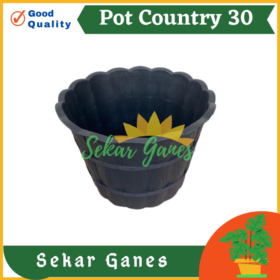 Pot Shallom Country 30 Hitam Pot Motif Gentong Kayu Tebal Cantik Pot Bunga Putih Besar Murah - Pot Motif Bambu Putih SHALLOM COUNTRY 30 pot bunga putih motif gentong kayu tebal cantik