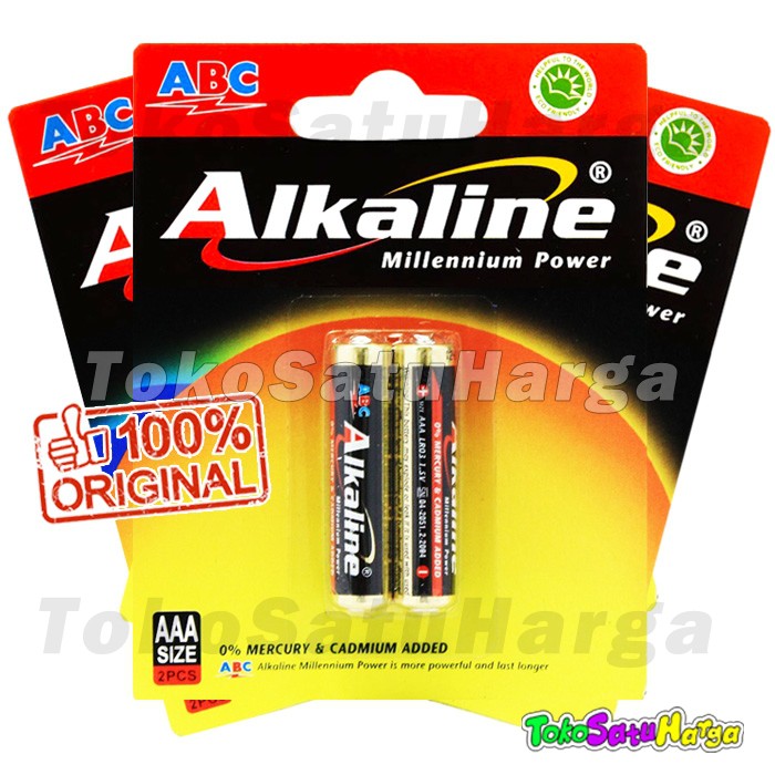 Baterai ABC ALKALINE AAA/A3- 2 Pcs | BATTERY ABC ALKALINE AAA