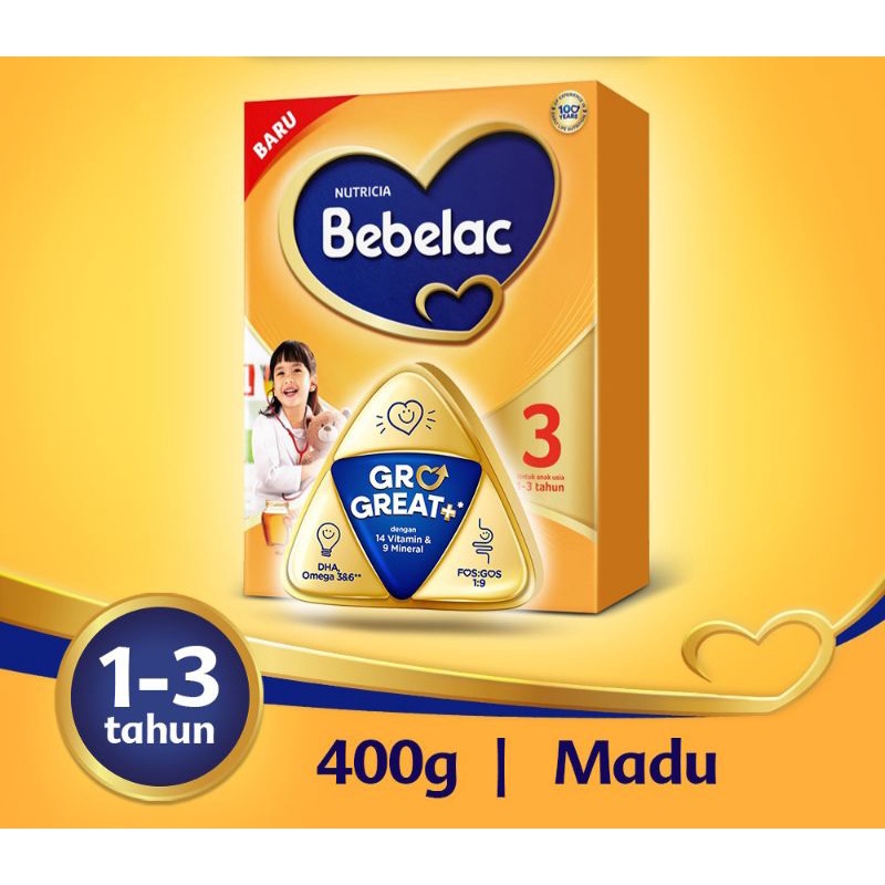 BEBELAC 3 MADU 400 G SUSU PERTUMBUHAN ANAK BUBUK