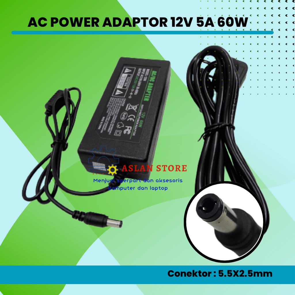 ADAPTOR 12V 5A murah 12 volt 5 Ampere AC / DC ADAPTER Power Supply