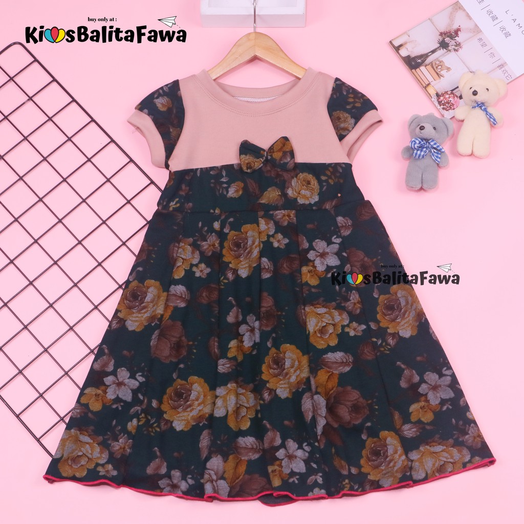 (BATIK) Dress Kelly uk Bayi - 6 Tahun / Baju Pesta Anak Perempuan Dres Gaun Murah Cewek Harian Motif