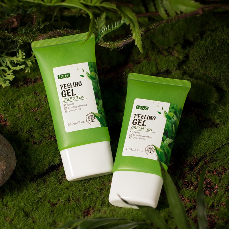 BPOM Fenyi Green Tea Peeling Gel Mengangkat Kulit Mati Komedo Scrub Pemutih Menghaluskan Kulit 60g