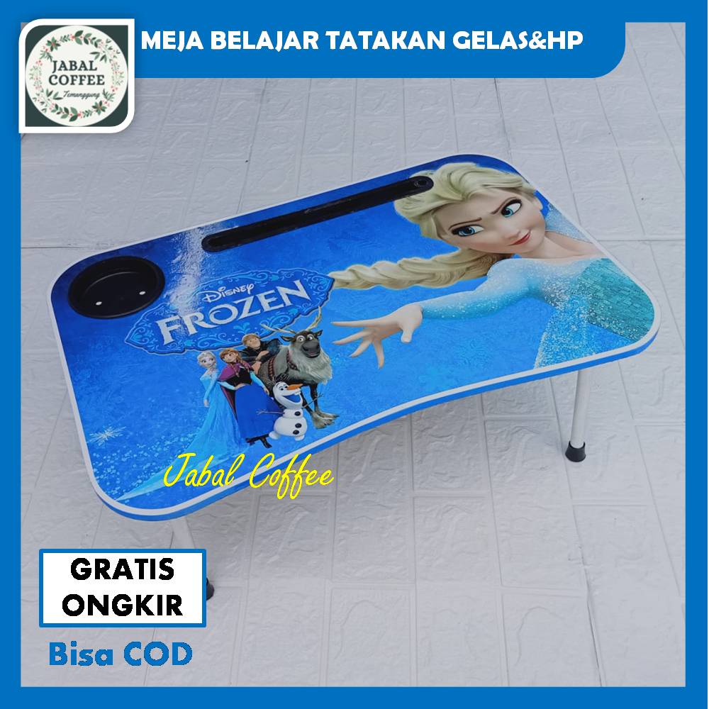 Meja Belajar Lipat Portable Minimalis / Meja Belajar Lipat Karakter / Meja Laptop Tempat Gelas Lucu J161