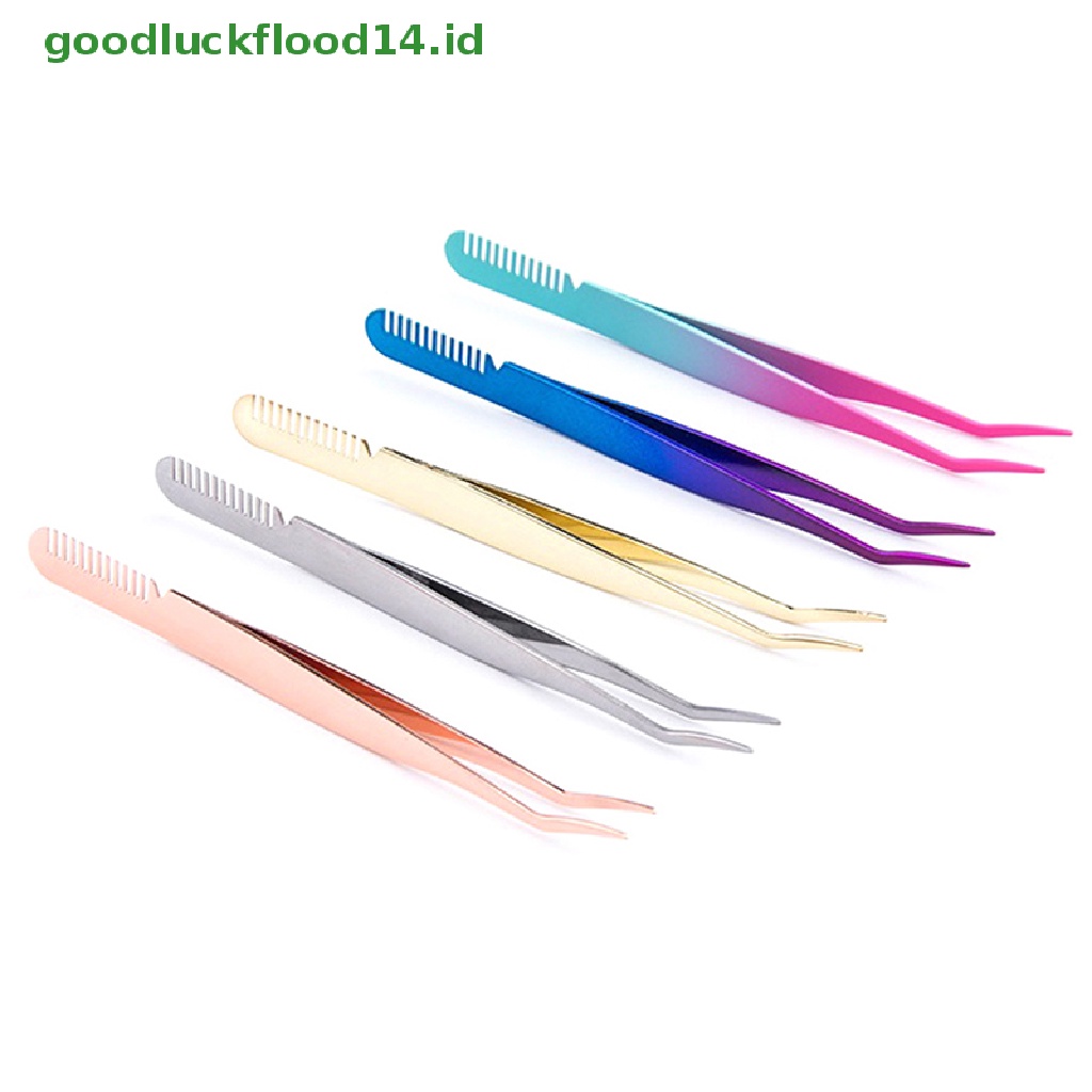 (GOOGFOUR) Pinset Alis Dengan Sisir Bahan Stainless Steel