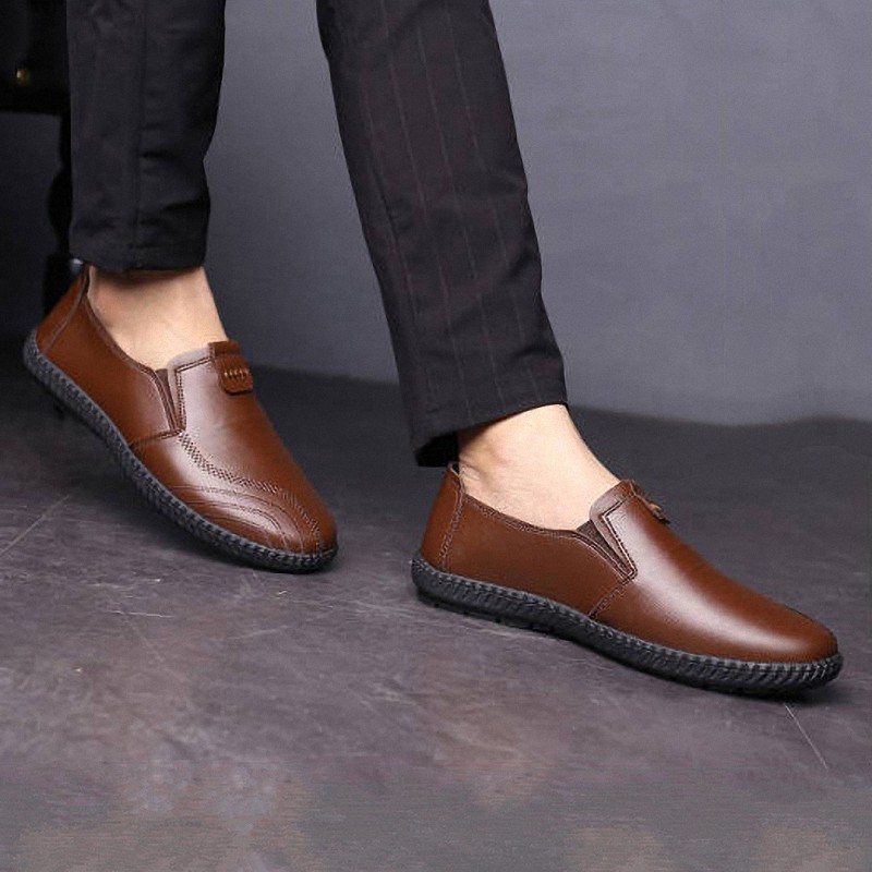 Highland Sepatu Pantofel Pria Formal Kulit Sintetis Slip on Sepatu Kerja Kantor IMPORT MC403