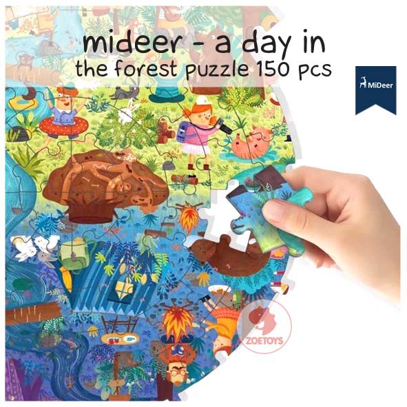 Zoetoys Mideer Wandering Through The Space Round Puzzle 150 Pcs | A Day In The Forest | Dive into the Sea | Bulat Cari Kado Natal