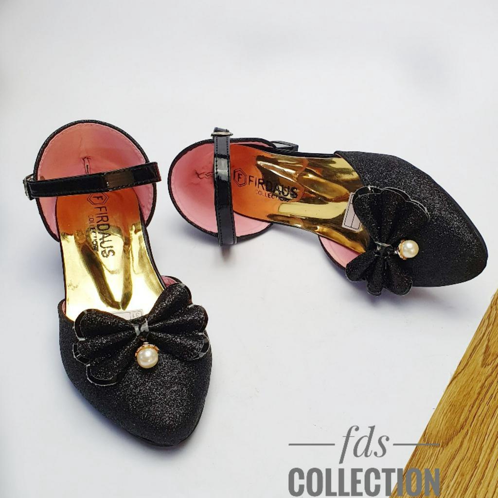 Sepatu Anak Perempuan Hak 5 cm Motif Pita Heels Selop Pesta perempuan