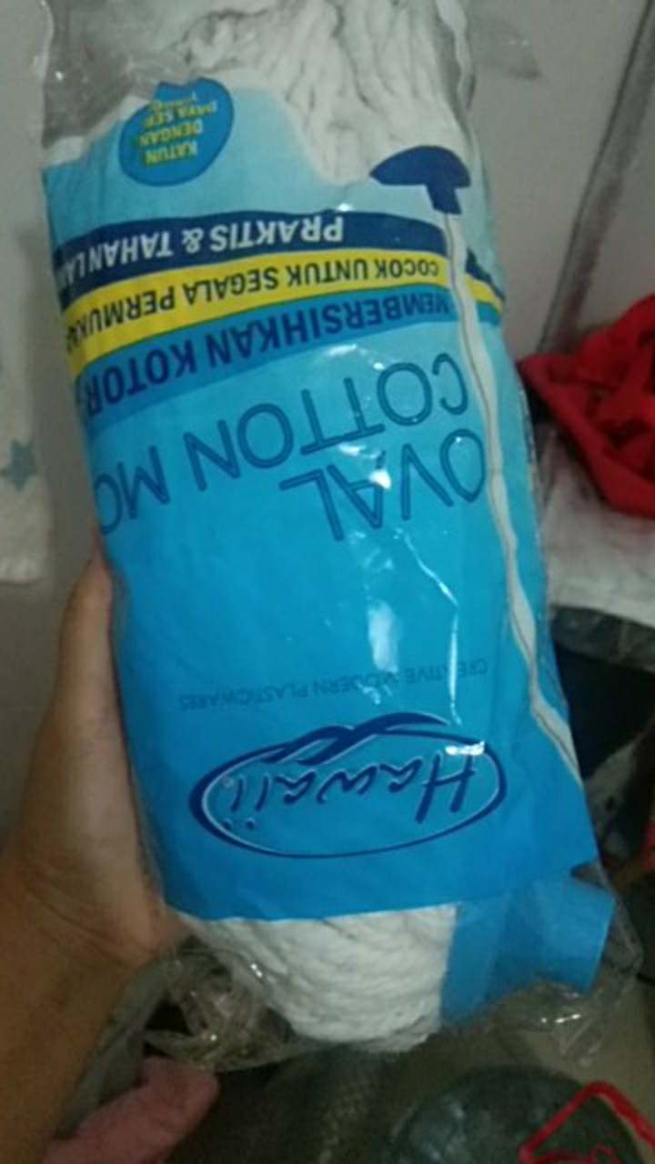 Hawaii Pel Lantai + Gagang / Oval Cotton Mop + Metal Handle