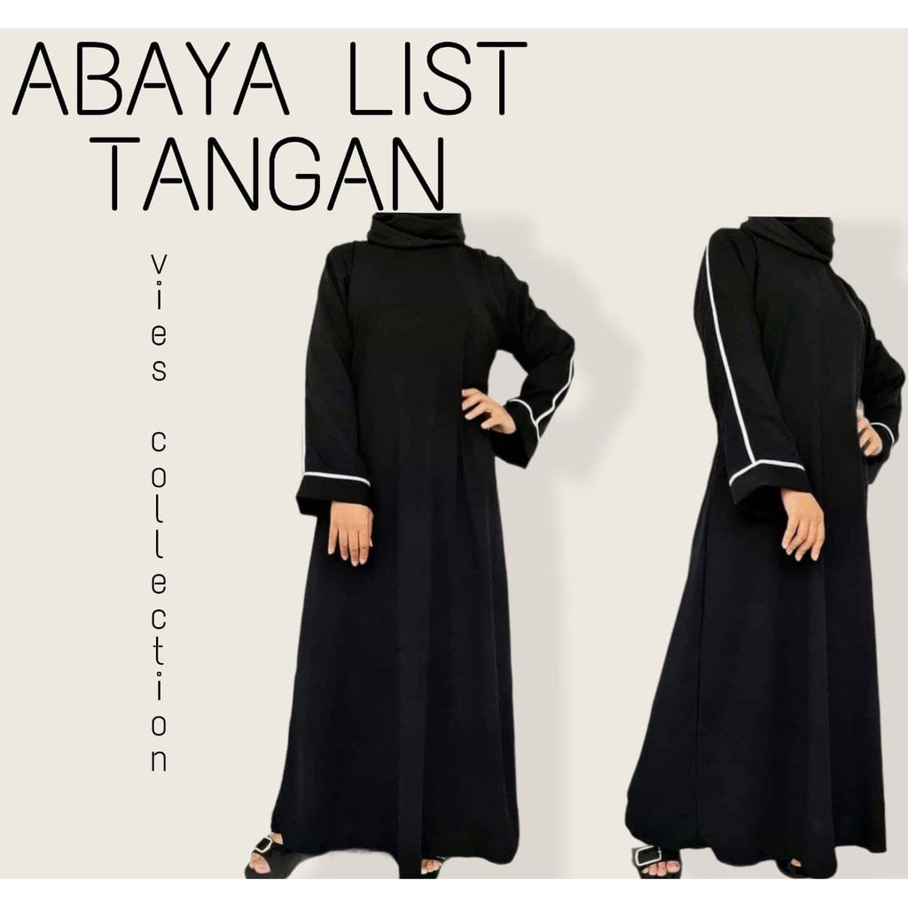 Abaya Hitam List Arab Saudi Bordir LIST TANGAN