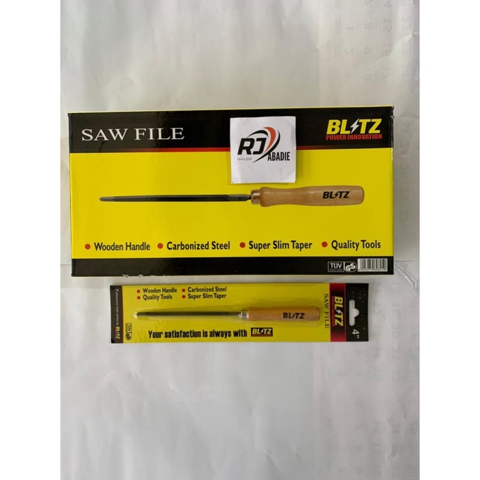 [12PCS] Kikir Segitiga Gagang Kayu Blitz 4 Inch