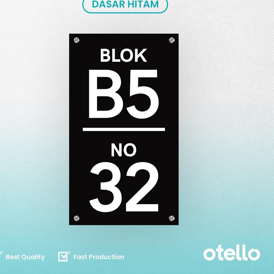 ⅍ Nomor Rumah Akrilik Otello NRM 21 Papan Nomer Alamat Rumah No Acrylic Minimalist Modern Unik Kusto