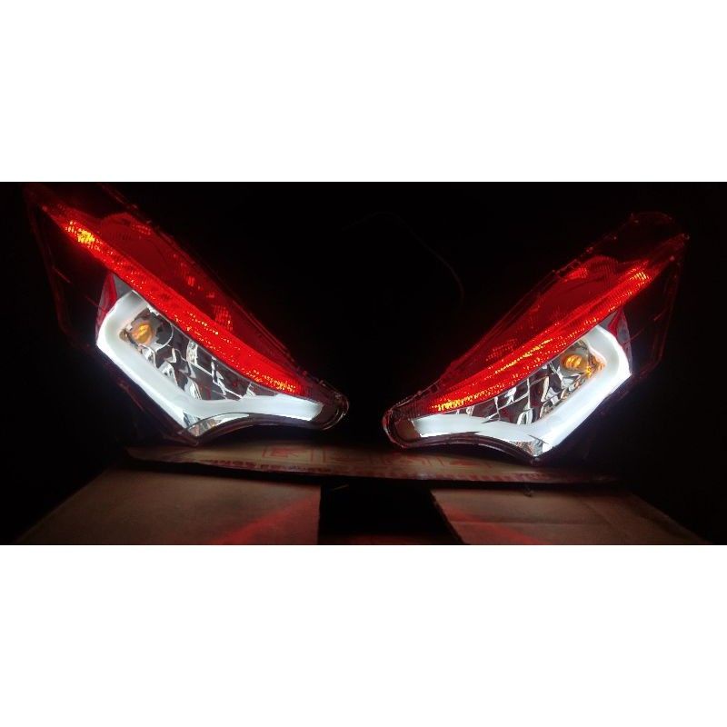 Custom lampu alis sein running drl 2 mode supra x 125 batman new tahun 2007-2013