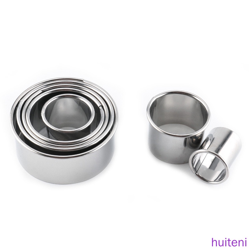 14pcs / Set Cetakan Kue Mousse Bentuk Bulat Kecil Bahan Stainless Steel 430 Untuk Alat Dapur