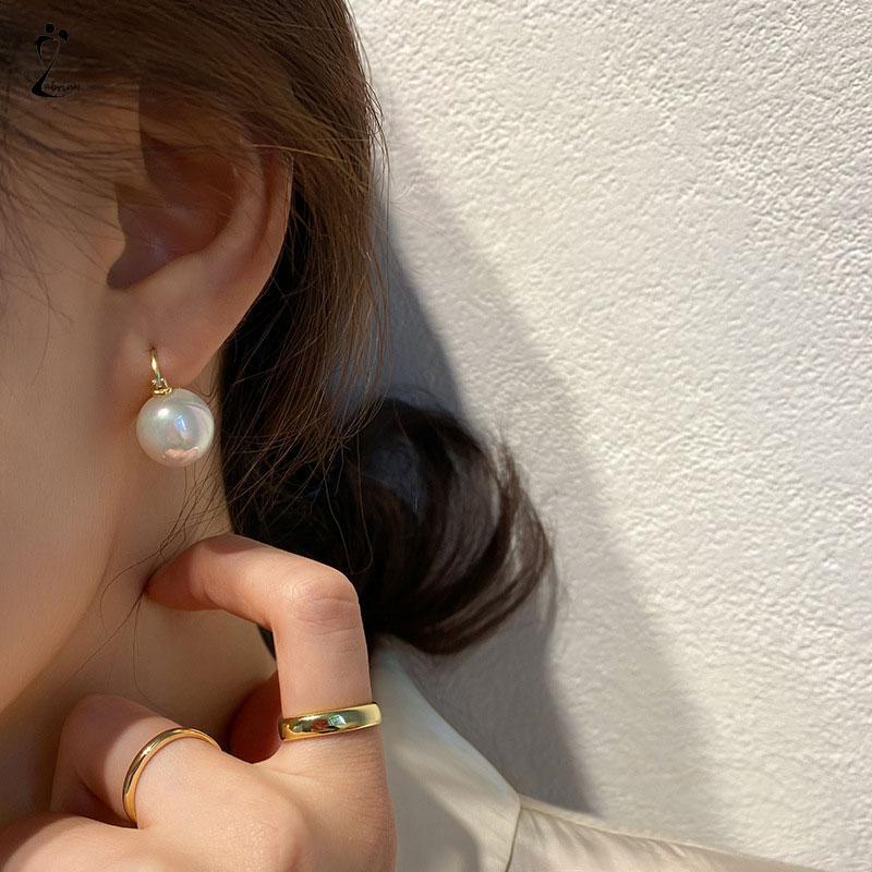 Anting Mutiara Besar Gaya Retro Korea Aksesoris Fashion  Z