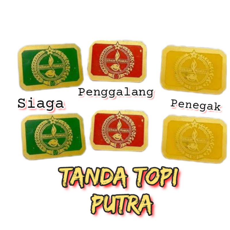 Tanda topi pramuka putra - emblem topi - pin topi baret