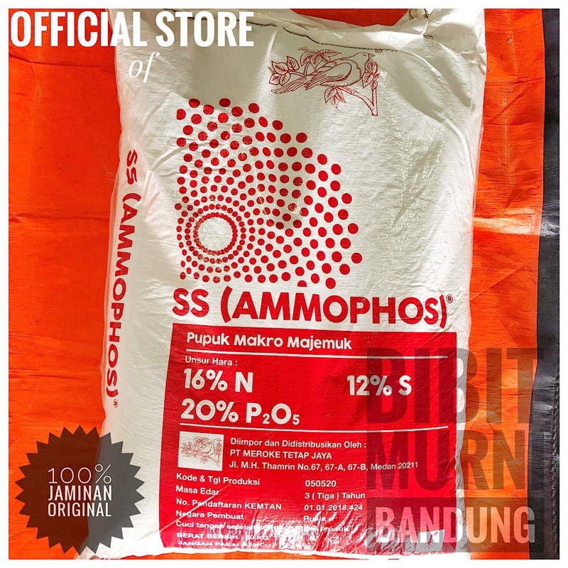 PUPUK SS AMOPHOS 16% N 12% S 20% P2O5 50 KG ORIGINAL PACK MEROKE