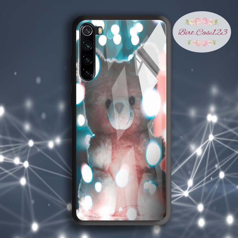 back case glass cute bears Oppo A3s A1k A5 A9 2020 A7 F9 A5s A31 A52 A53 A92 A37 A57 A59 A71 BC5383