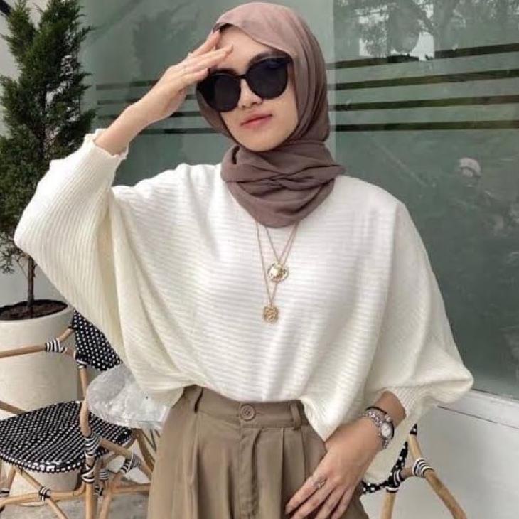 OOOO BLOUSE BAJU RAJUT BATWING // OUTER RAJUT KALONG KNIT Best
