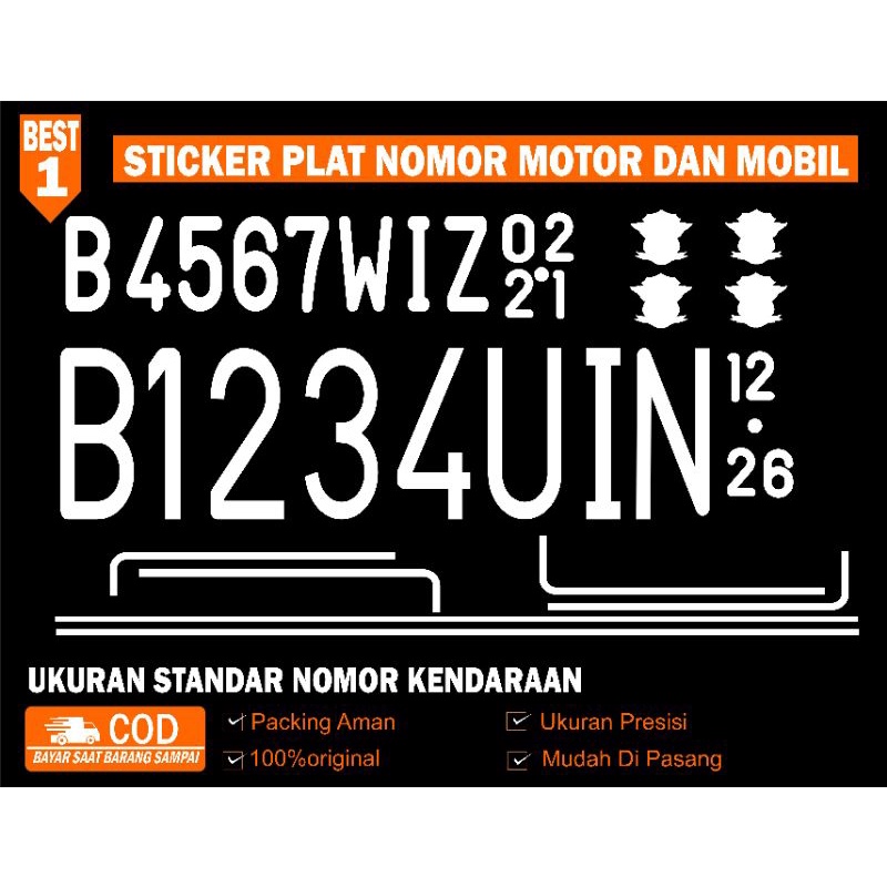 stiker plat nomor motor & stiker plat nomor mobil