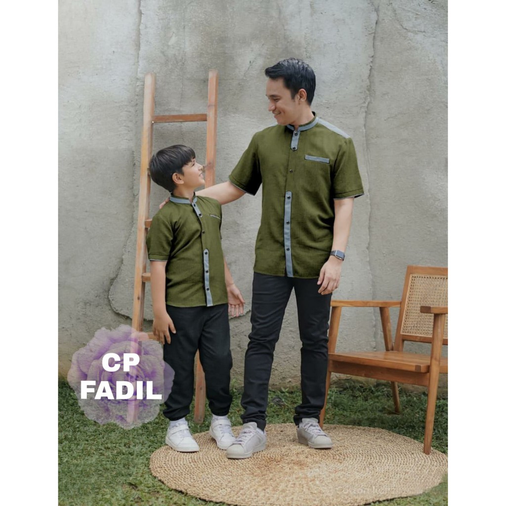 COUPLE FADIL AYAH DAN ANAK / BAJU KOKO MUSLIMIN PRIA / SEPASANG