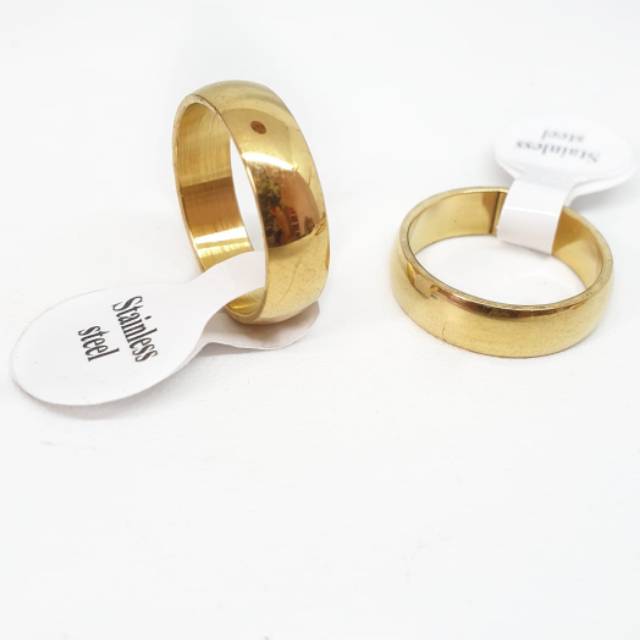 Cincin Titanium termurah Polos Gold/Silver CC632