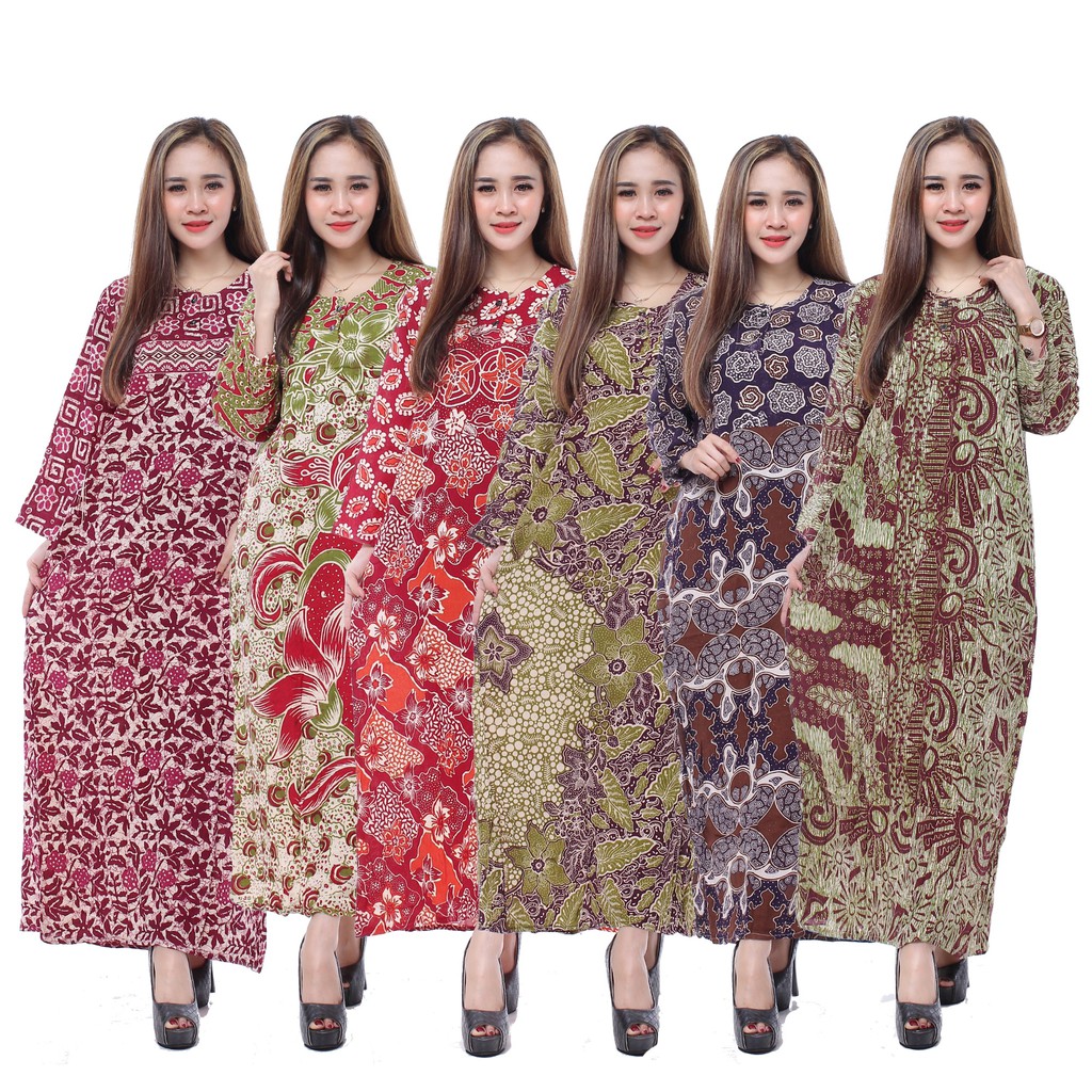 Daster Kencana Ungu Batik - Motif Abstrak - Leher Kancing ...