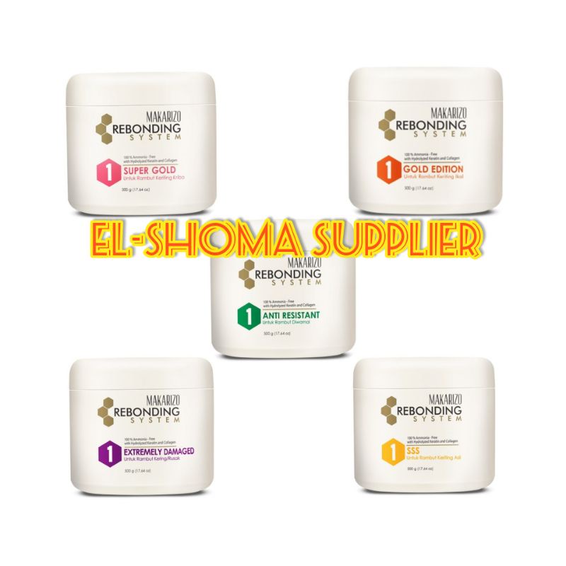 Makarizo Rebonding System Cream Step 1 Smoothing / Step 2 Neutralizer 500 ml - Obat Smoothing / Pelu
