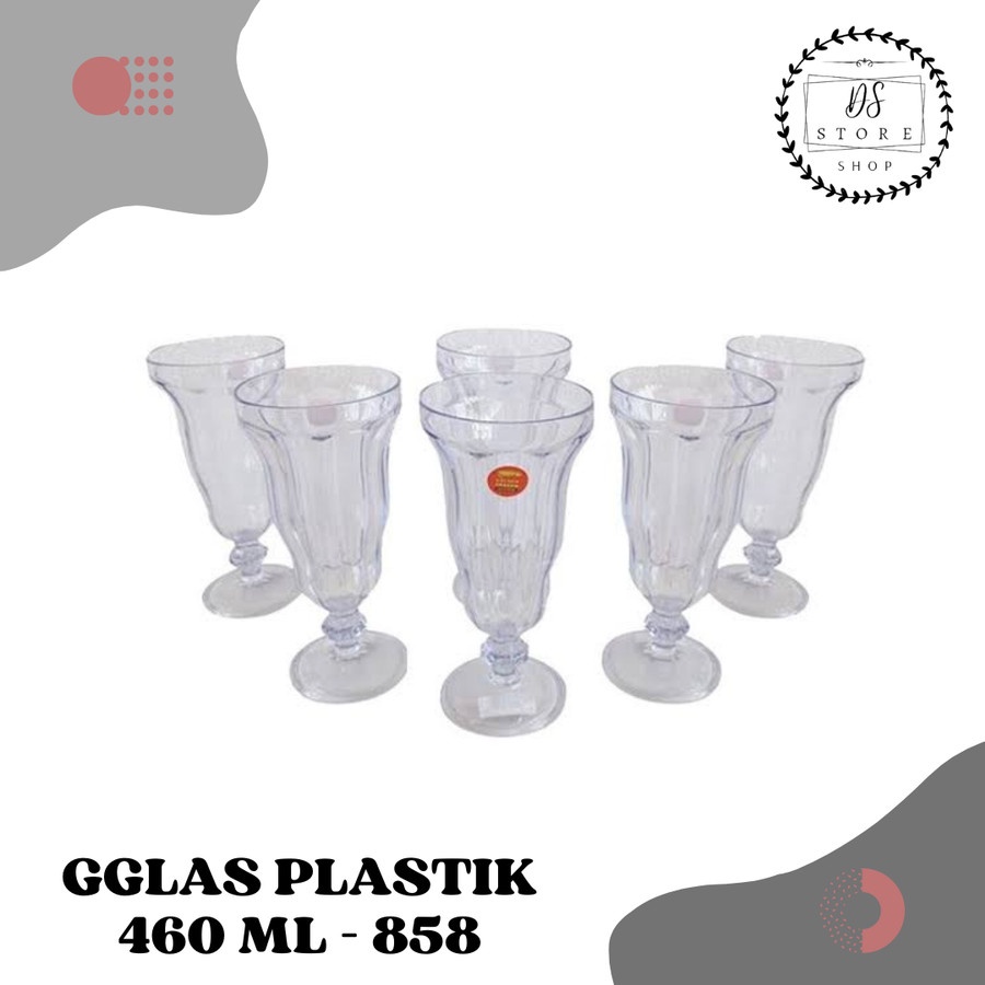 GOLDEN DRAGON 858 460 MLGelas Plastik Jus Gelombang  - 6 Pcs