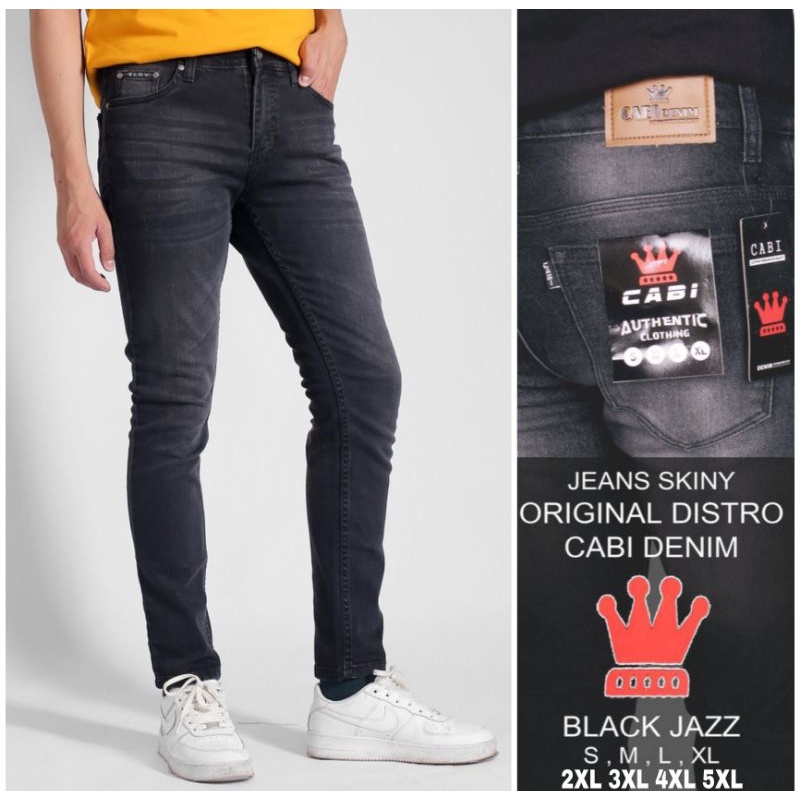 Celana Jeans Black Acid / Black Washing / Black Scrup / Black Jazz / Cowo / Cowok / Pria Ukuran Jumbo S - 5Xl (28-42)