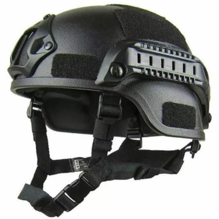 Helm model tempur tactical tni polisi pendidikan tempur keren-hitam - Hitam