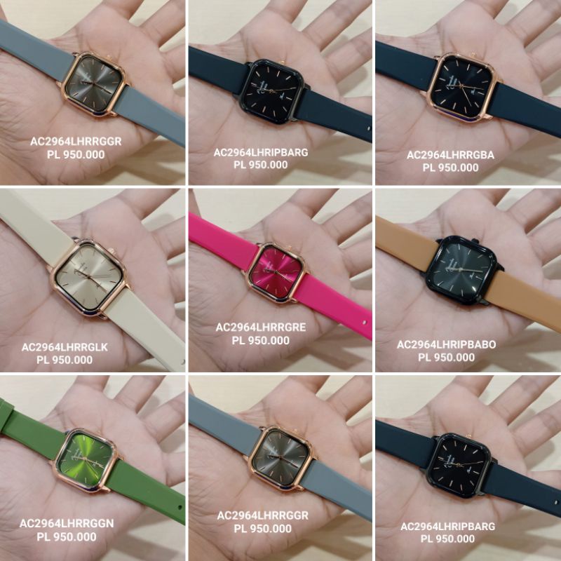 Jam Wanita AC2964 Rubber Original || AC 2964 LH Ori
